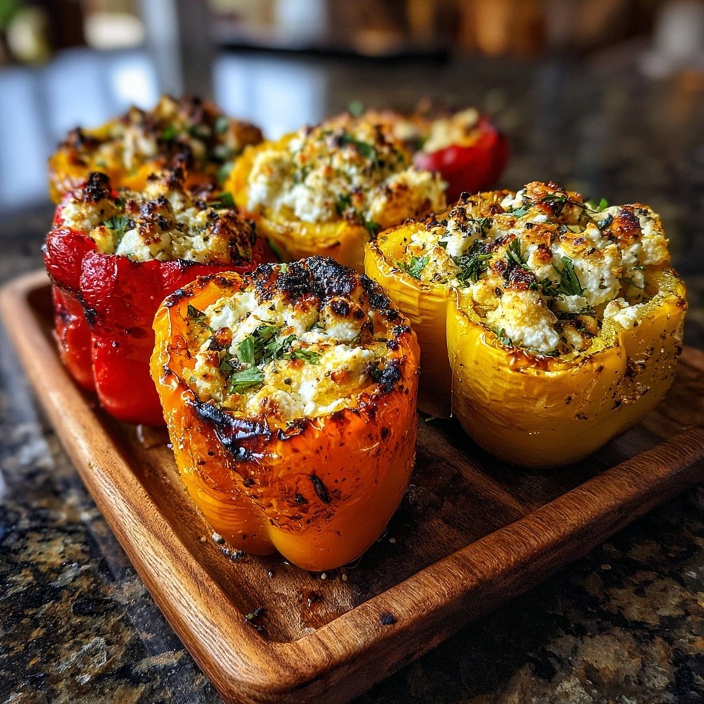 Gegrillte Paprika Mit Feta