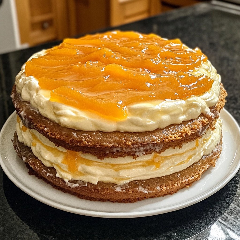 Torte mit Orangenkonfitüre und Mascarpone