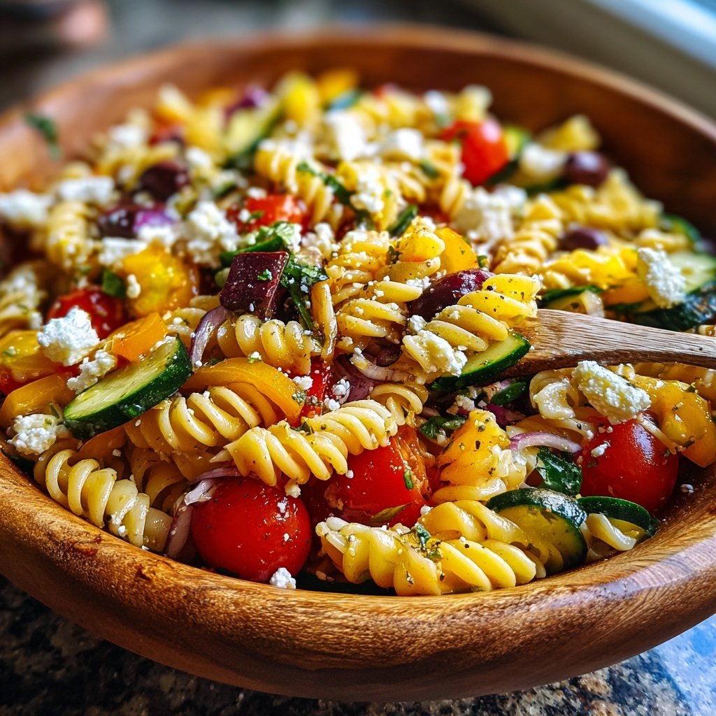 Mediterraner Nudelsalat Leicht