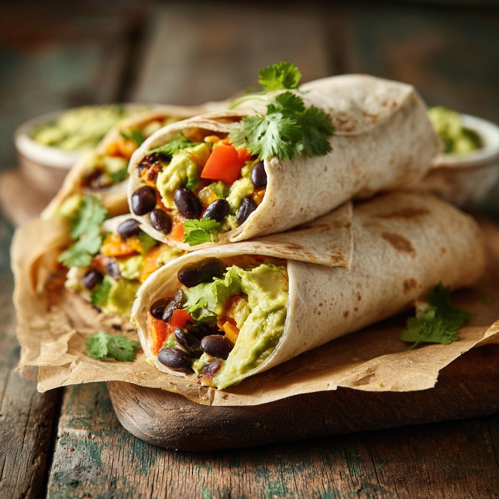 Wraps mit Bohnen und Avocado