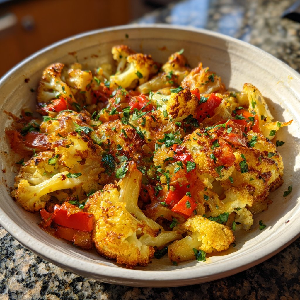 Blumenkohl Pfanne Mit Paprika