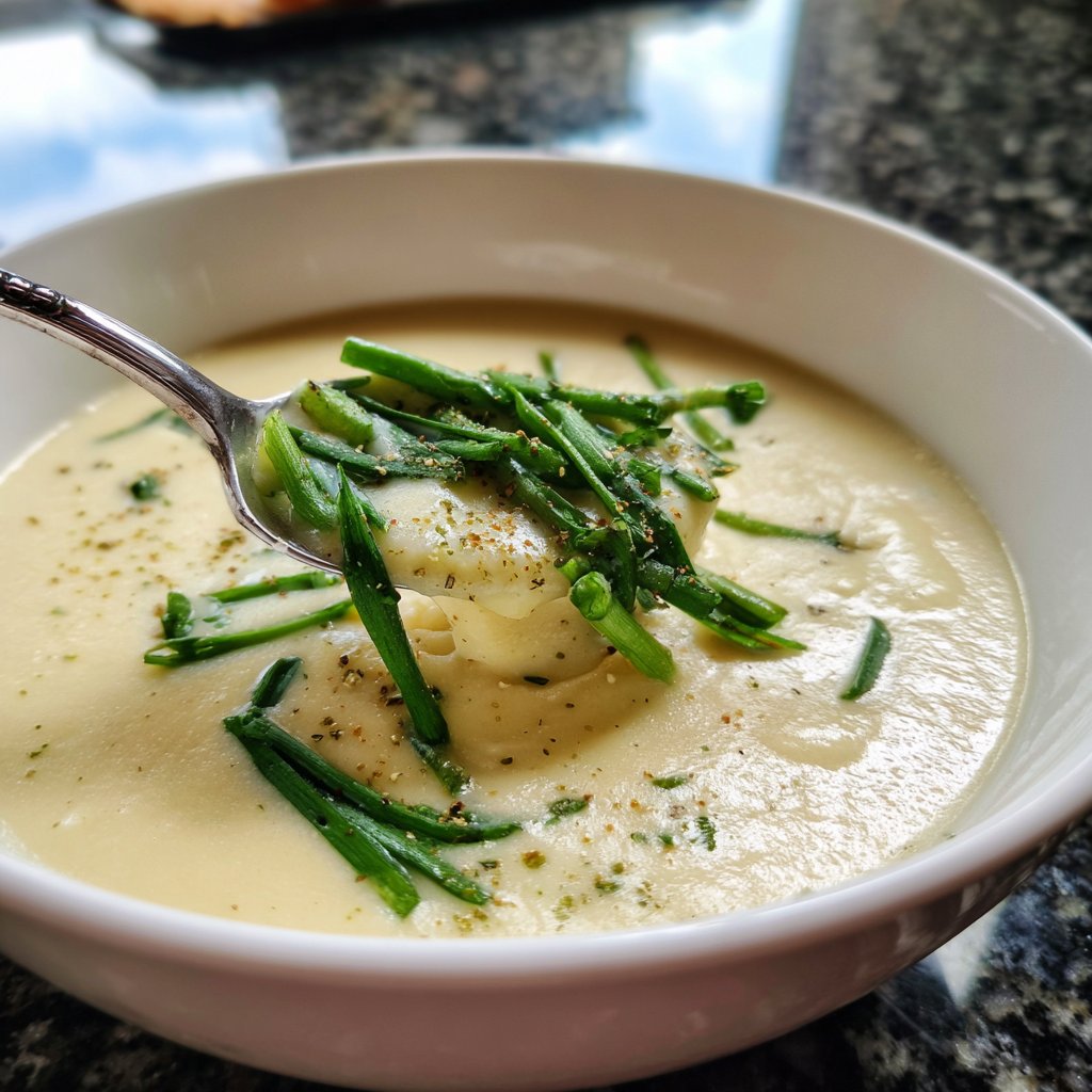 Blumenkohlsuppe mit Lauchzwiebeln
